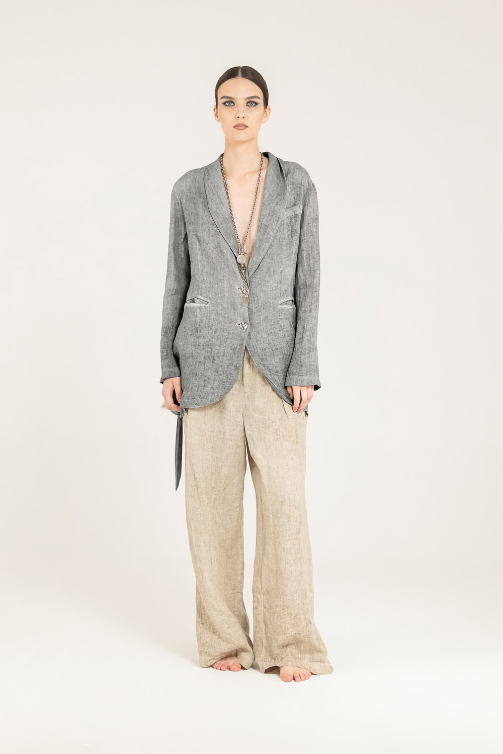 Sanctamuerte Capispalla Blazer Loose Blazer Leinen locker