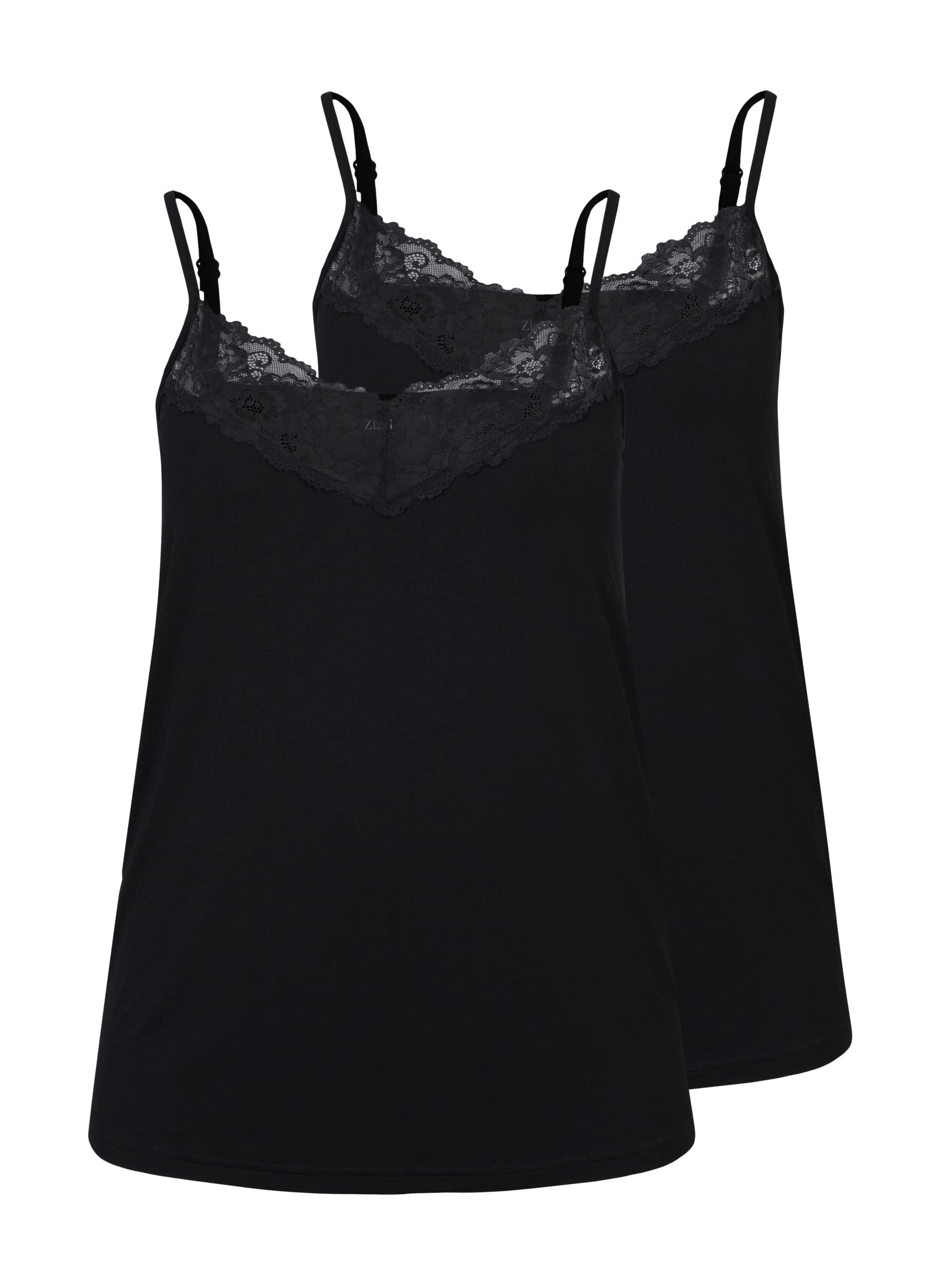 Zizzi 2er-Pack Top Spitze Damen Viskose Große Größen