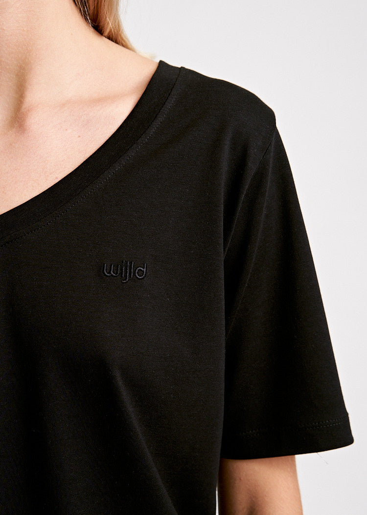 Wijld WoodShirt Frida Damen T-Shirt Black Bio-Lyocell