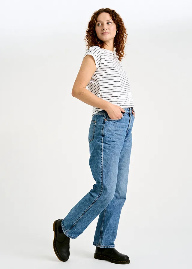 Wijld Elena Thin Stripes Blue Damen T-Shirt Streifen