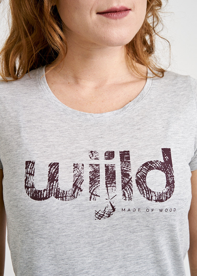 Wijld Woodshirt Sarah Wijld Font Damen T-Shirt Print Slim