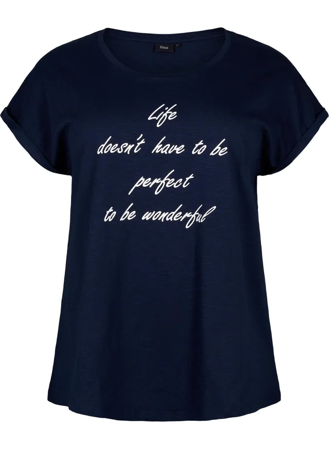 Zizzi T-Shirts & Tops T-Shirt Bio-Baumwolle Print Rundhals