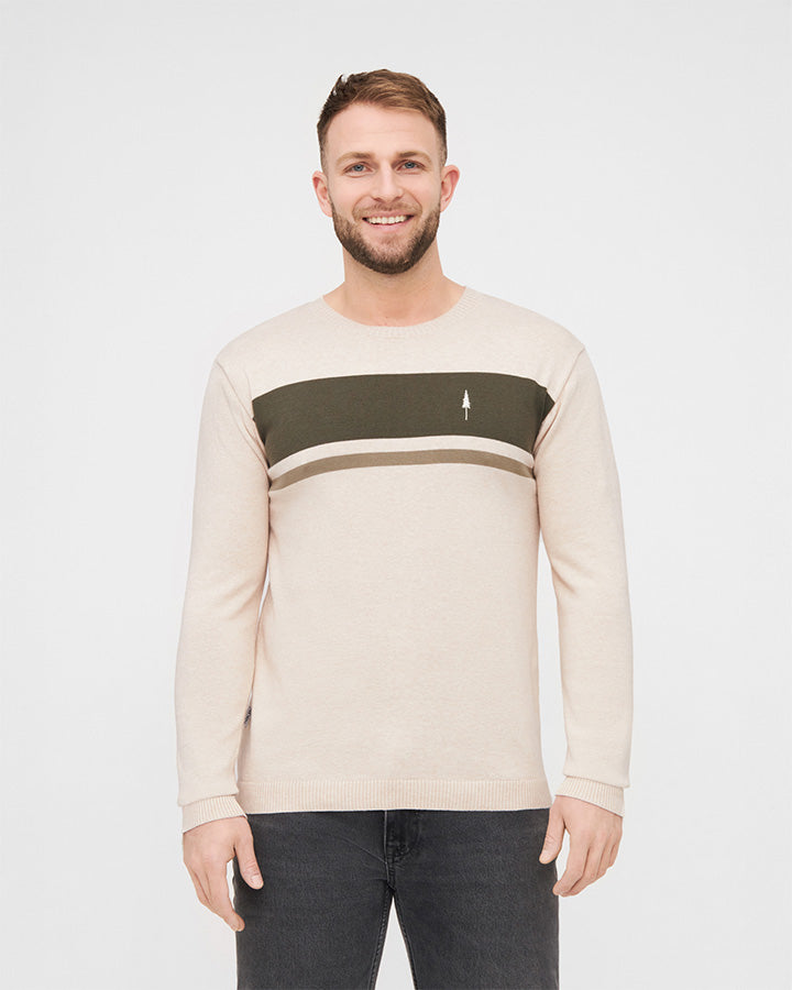 NIKIN TreePullover Knitted Stripes Pullover Raw-Olive Bio