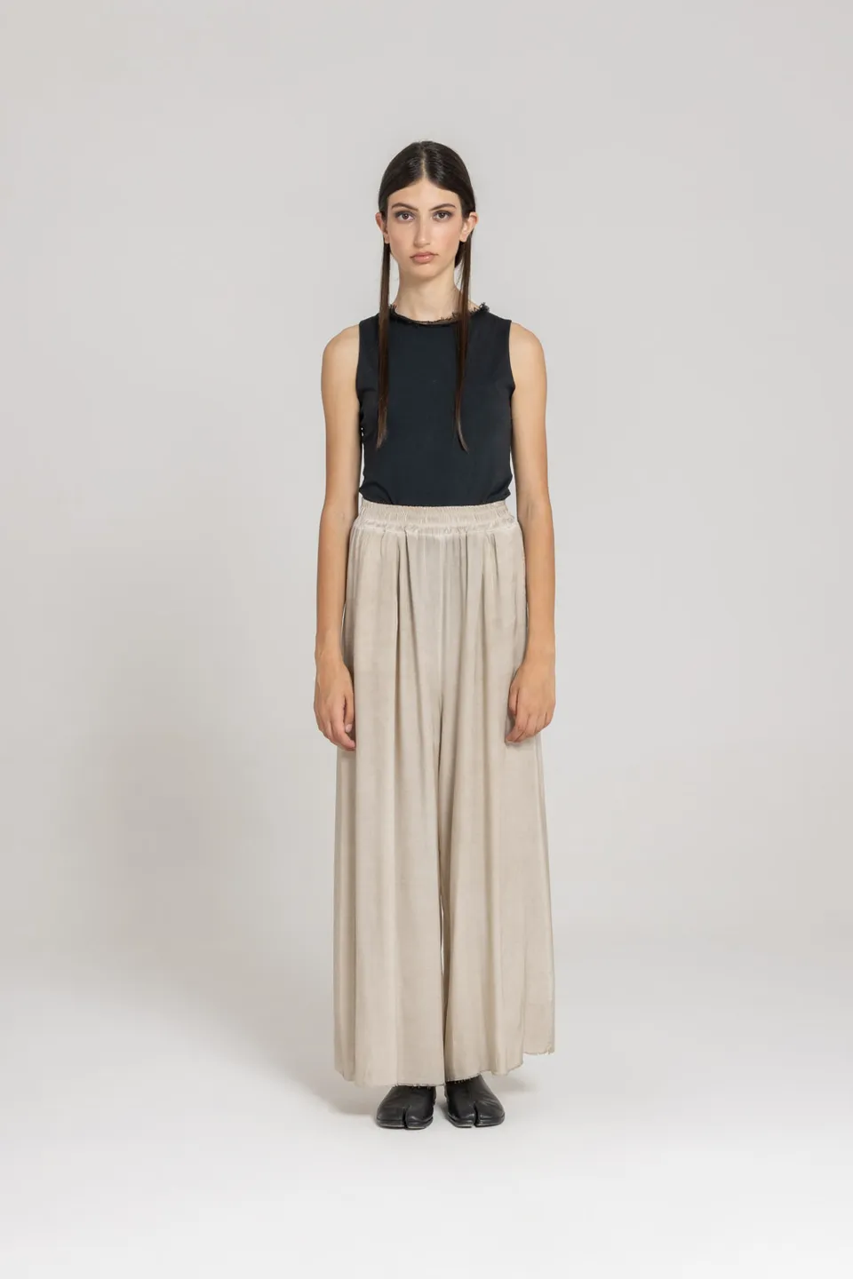Sanctamuerte Pantaloni Palazzo Hose Viskose-Satin