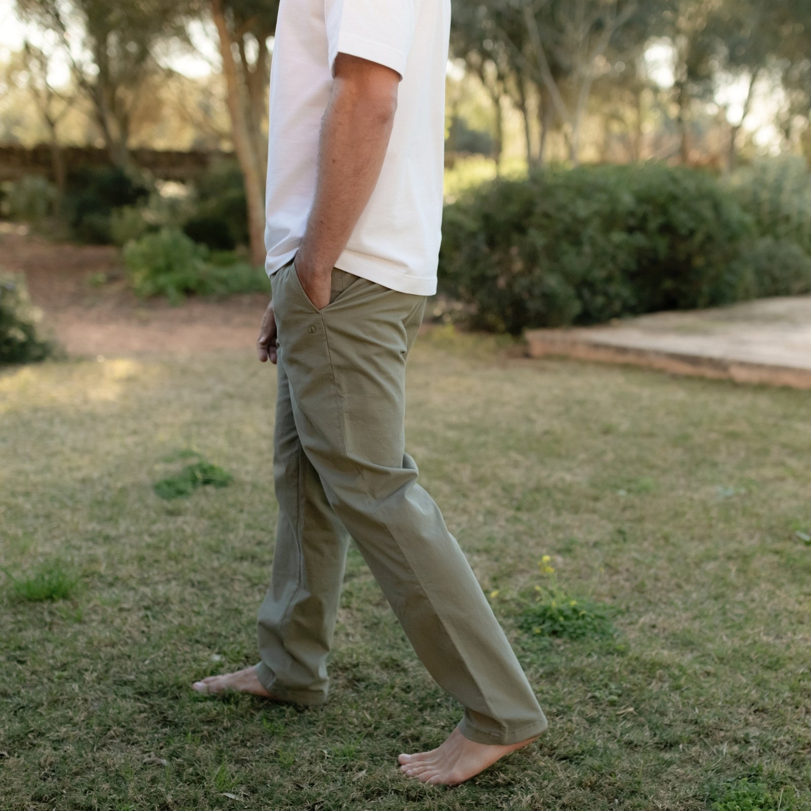NORDLICHT Evin Chino Hose Herren Grün Bio-Baumwolle