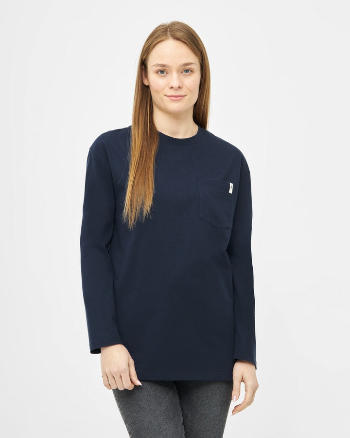 NIKIN TreeShirt Mono Longsleeve Pocket Relaxed Langarmshirt Dark Navy
