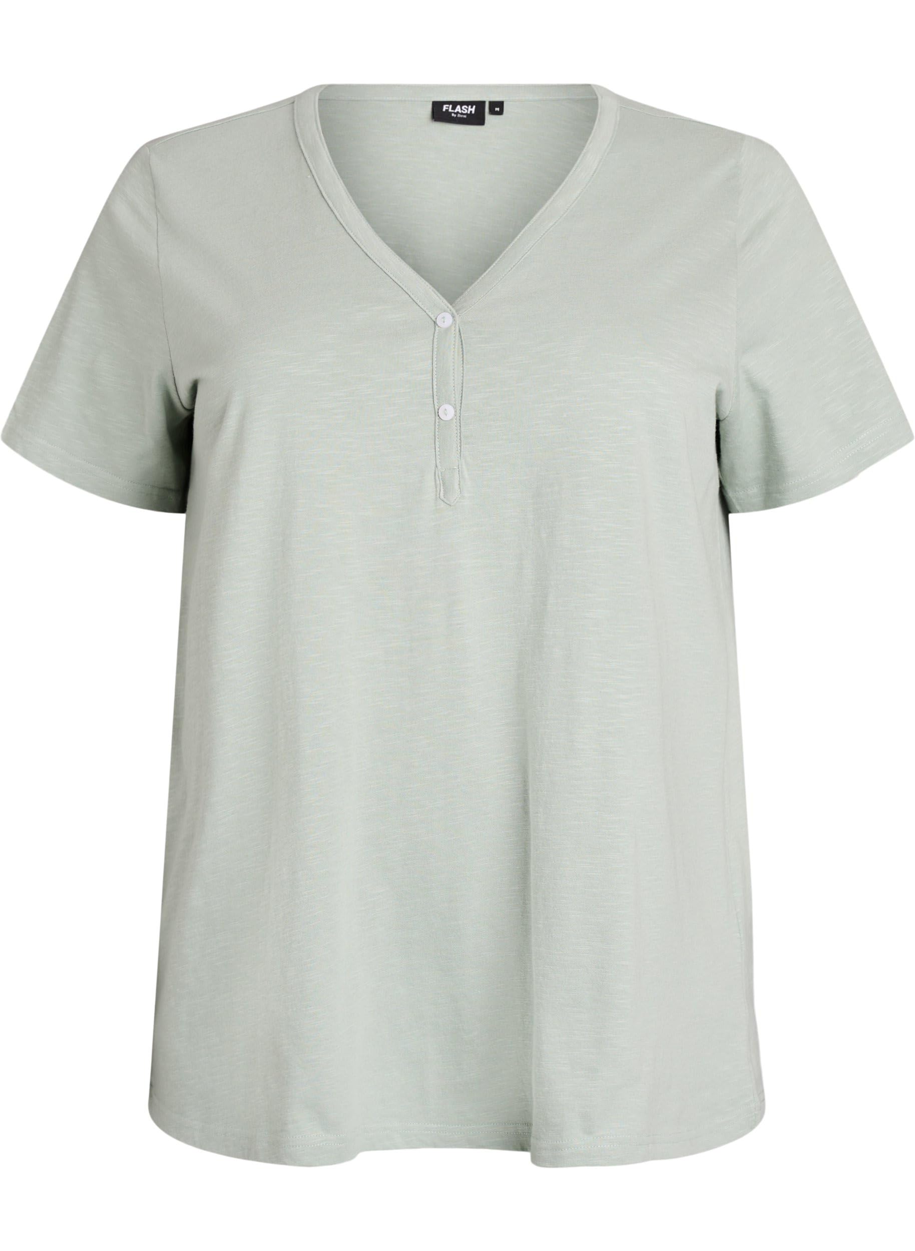 Flash by Zizzi T-Shirt V-Ausschnitt Bio-Baumwolle Große Größen