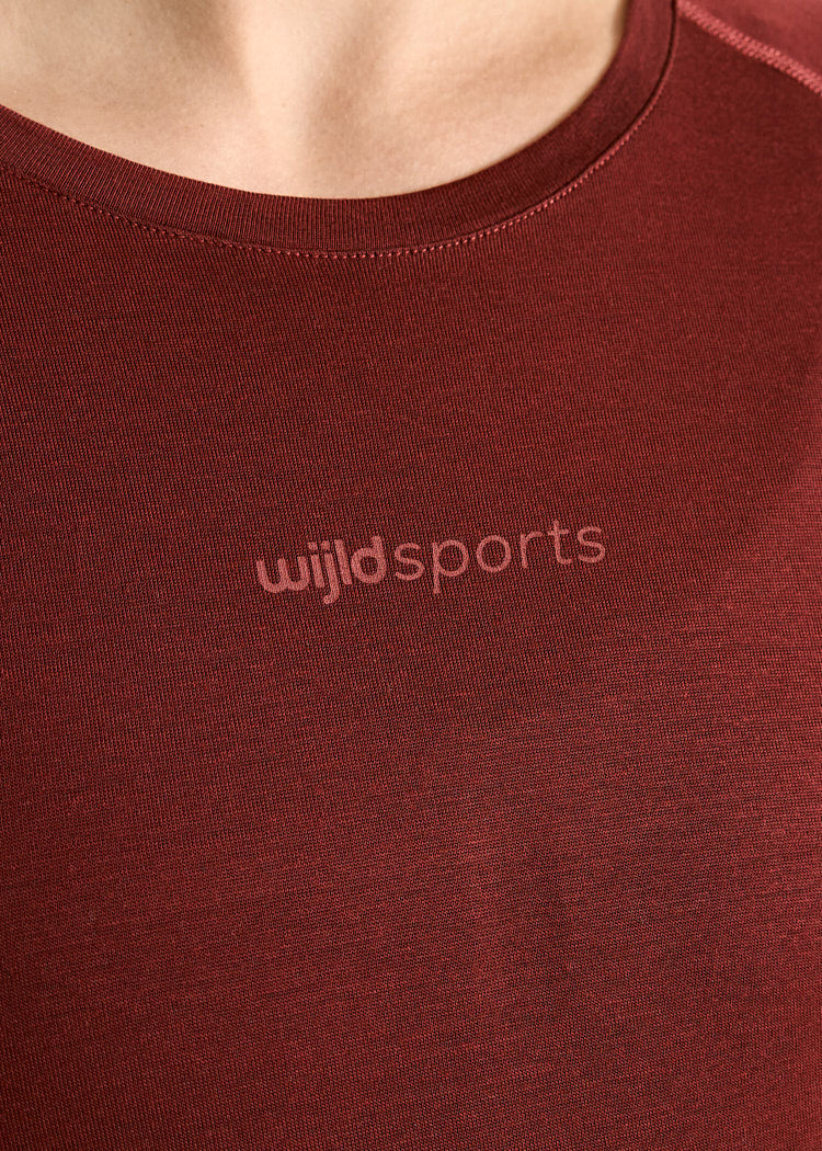 Wijld Fanny Damen Sportshirt Dark Red Lyocell-Recycling