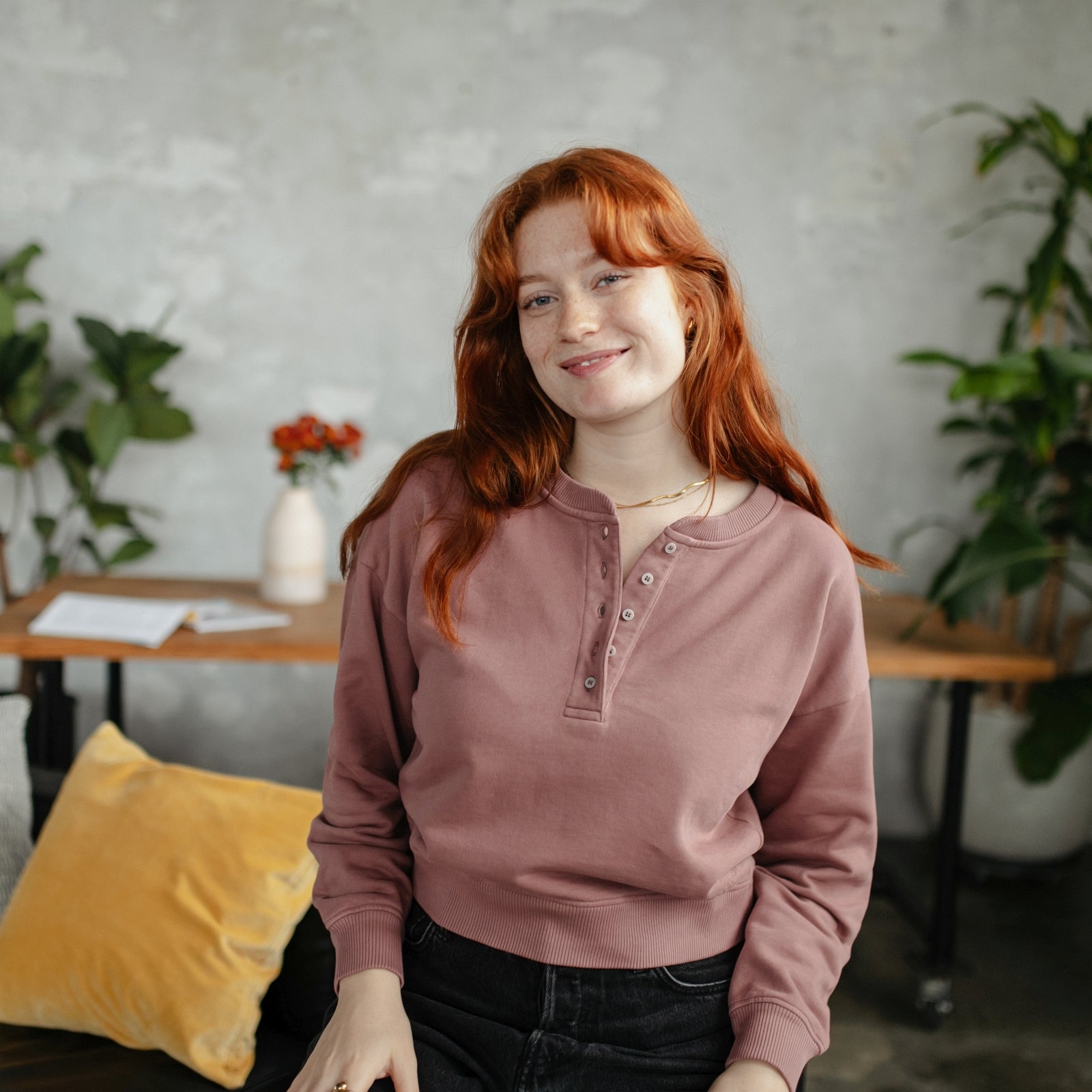 NORDLICHT Vanja Henley Sweater Knopfleiste Bio
