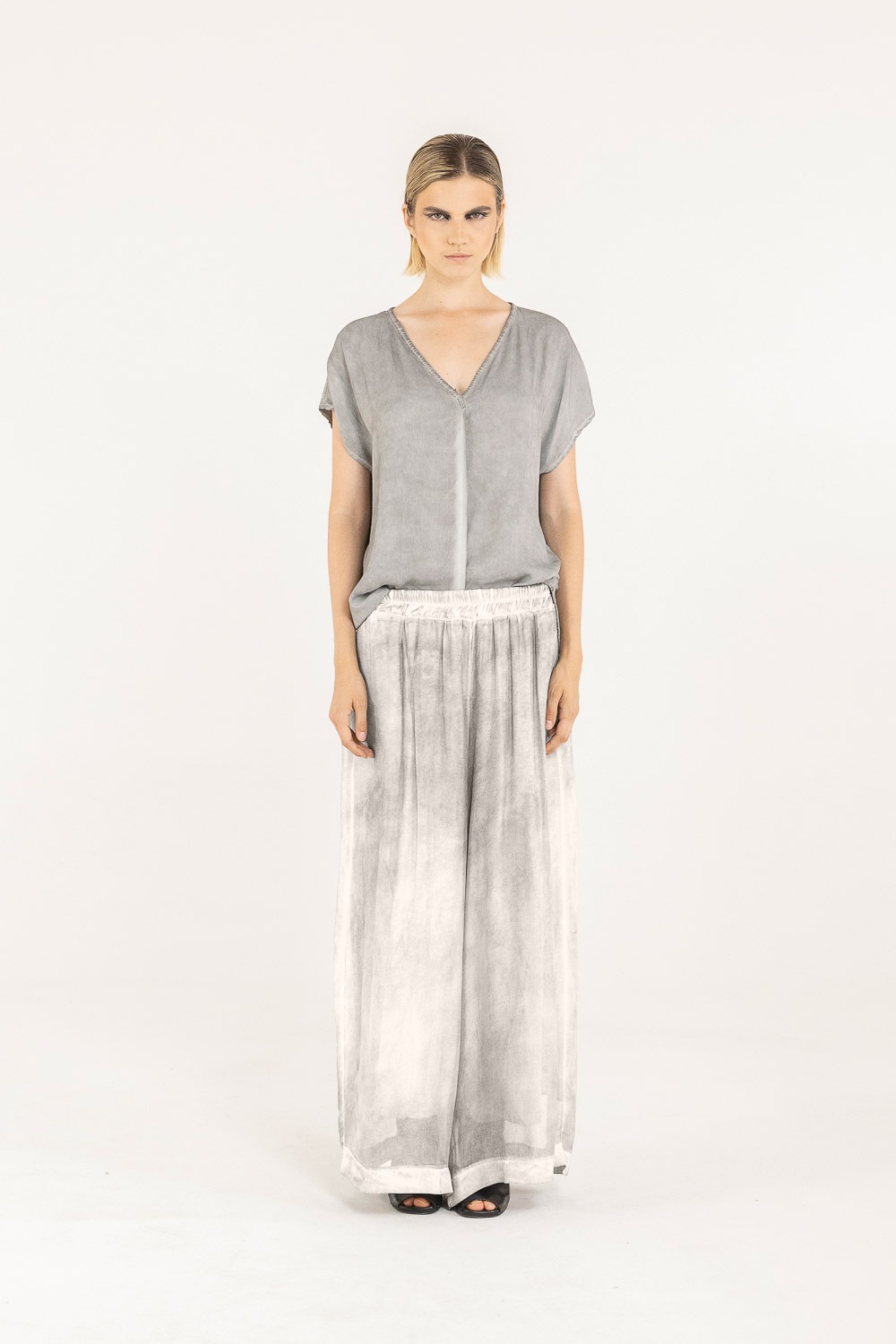 Sanctamuerte Pantaloni Pantalone Palazzo Hose Viskose