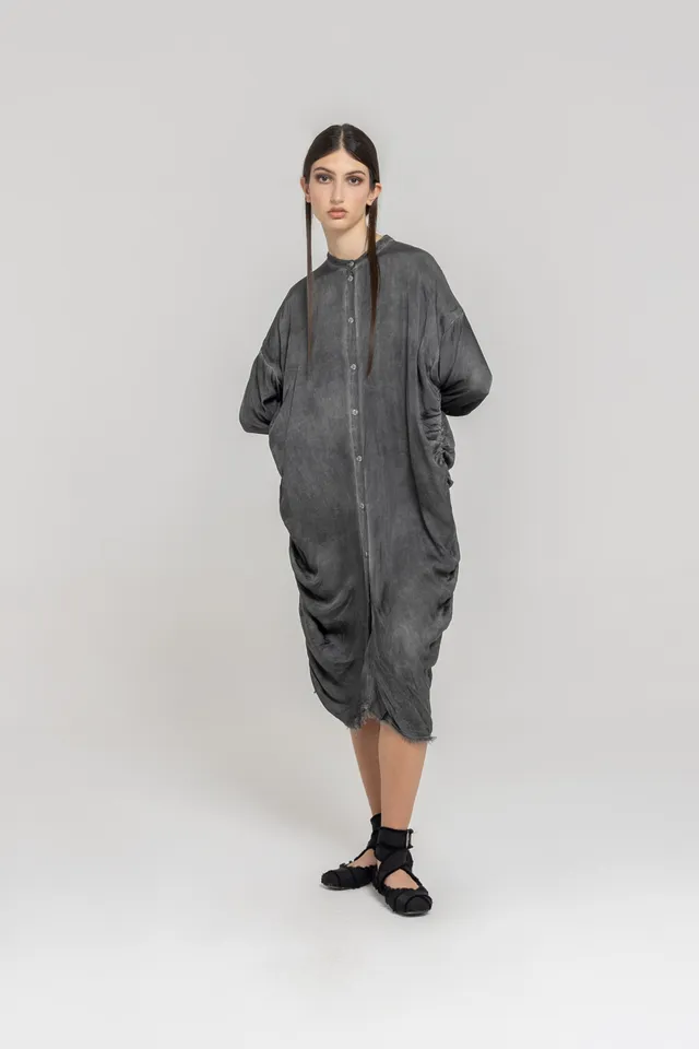 Sanctamuerte Abiti Chemisier in Raso Kleid Viskosesatin