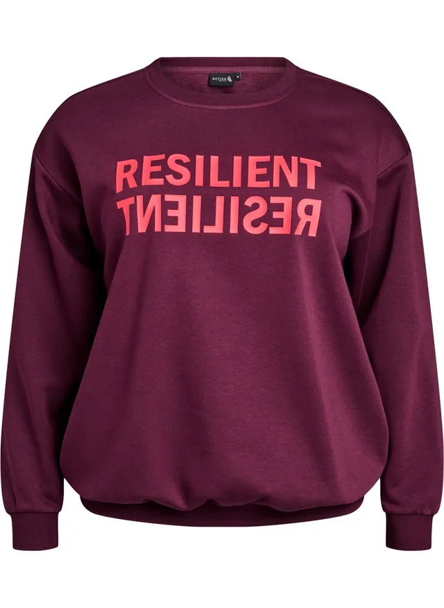Zizzi Activewear Text Sweatshirt Directoire Blue Große Größen