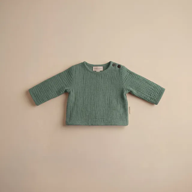 NORDLICHT Longsleeves Norin Musselin Langarmshirt Grün Bio