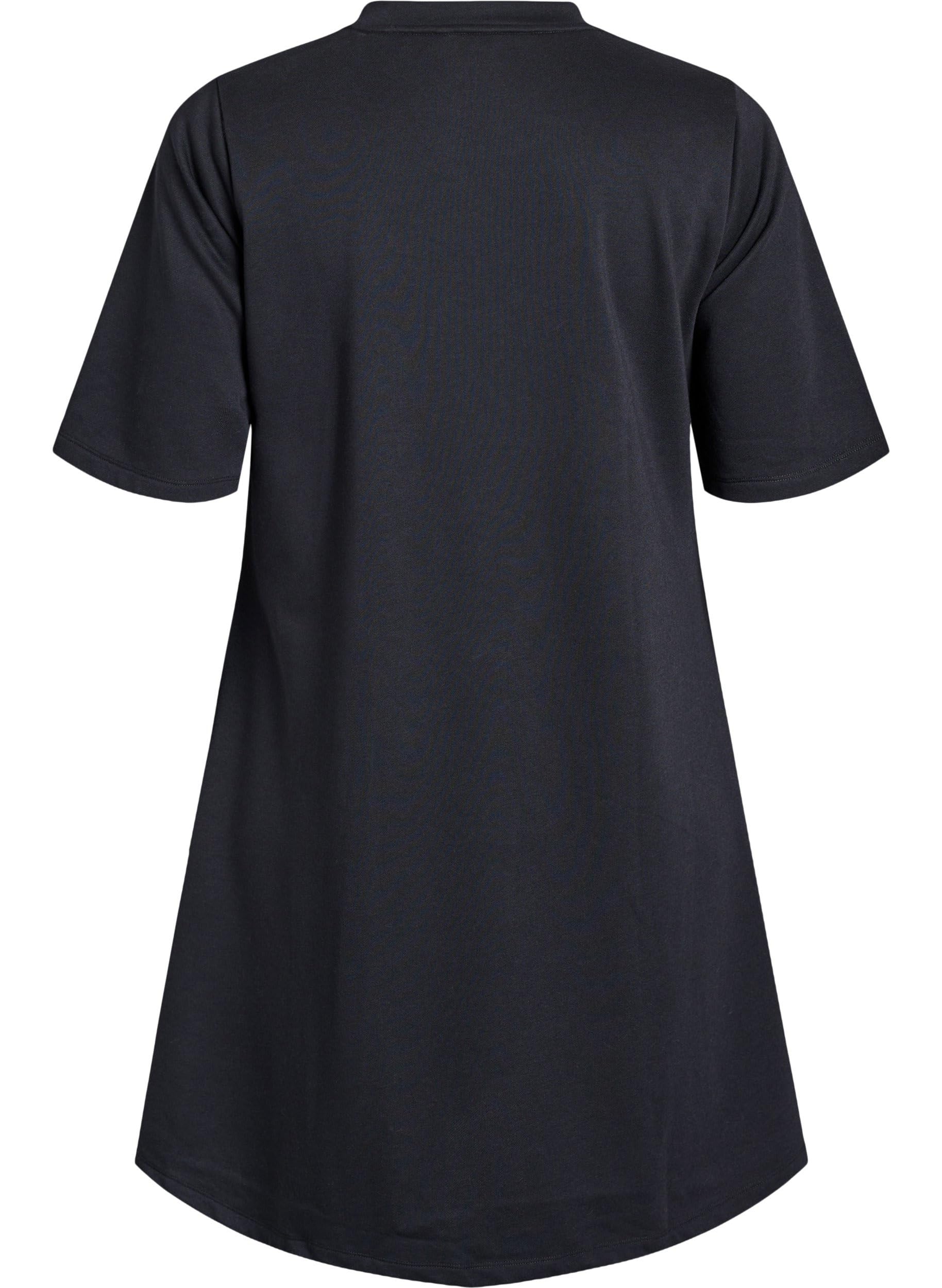 Zizzi Kleid Kurzarm Jersey Rundhals A-Linie Große Größen