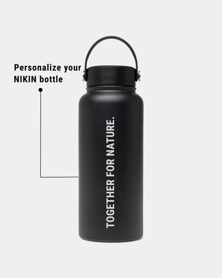 NIKIN TreeBottle Outdoor 1L Flasche schwarz graviert