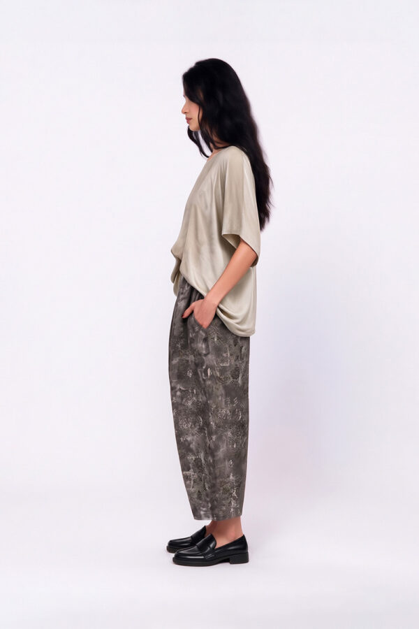 Sanctamuerte Pantaloni Pantalone Floreale Grigio Hose Balloon Grau