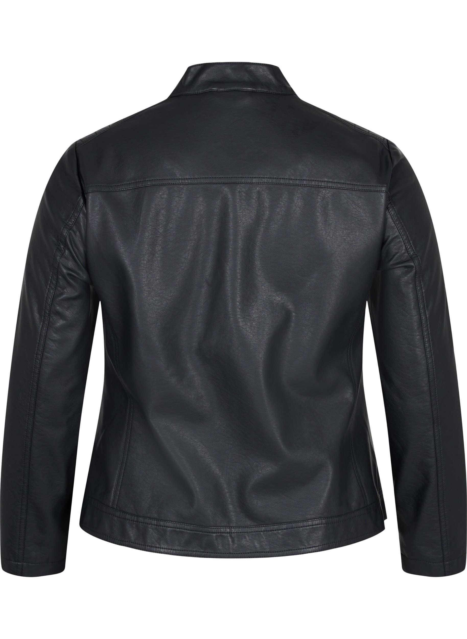 Zizzi Jackets Lederjacke Kunstleder Taschen Reissverschluss