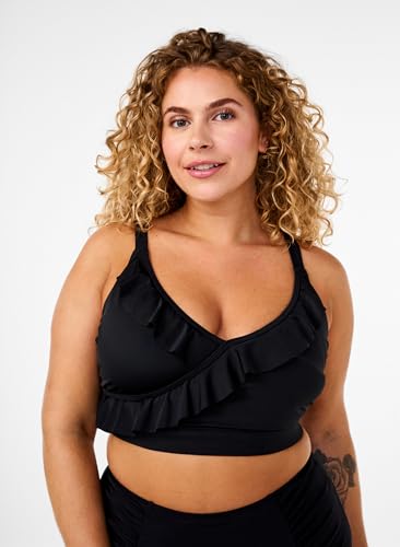 Zizzi Swim Bikini-Oberteil Damen Rüschen chlorbeständig