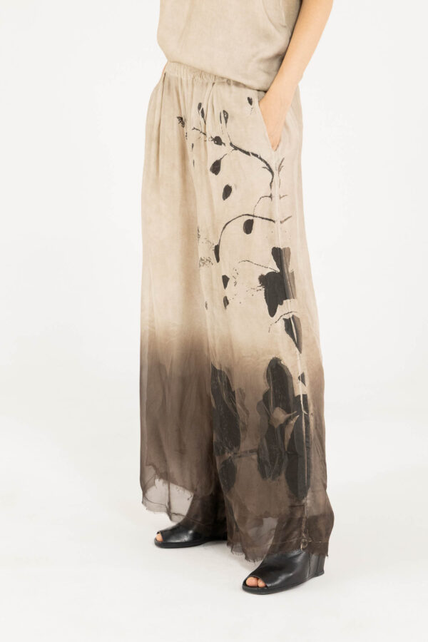 Sanctamuerte Pantaloni Pantalone Palazzo Hose Degradé Floral