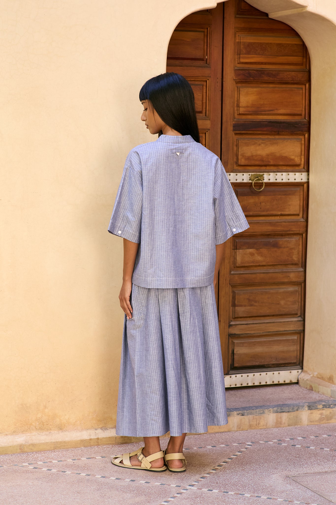Christiane Strobel GISELLE Hemdbluse Babyblau Chambray