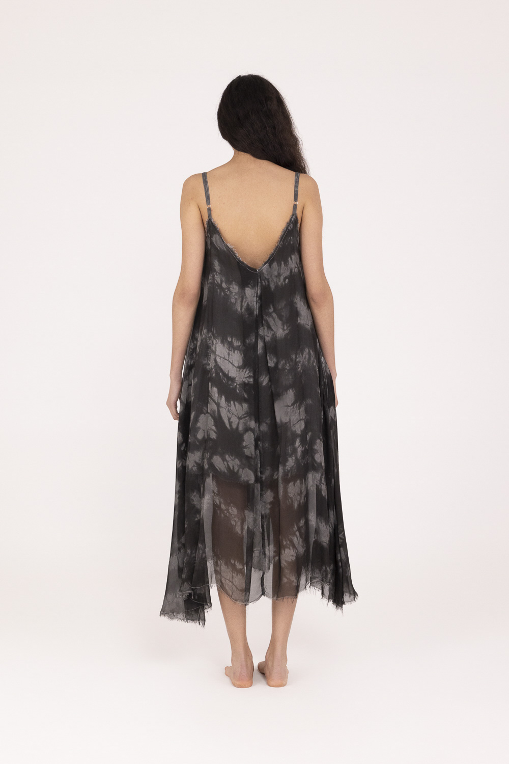 Sanctamuerte Abiti Sottoveste Kleid Batik Taschen Zweilagig