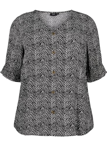 Zizzi Blouses & Shirts Bluse V-Ausschnitt Viskose 3/4-Arm