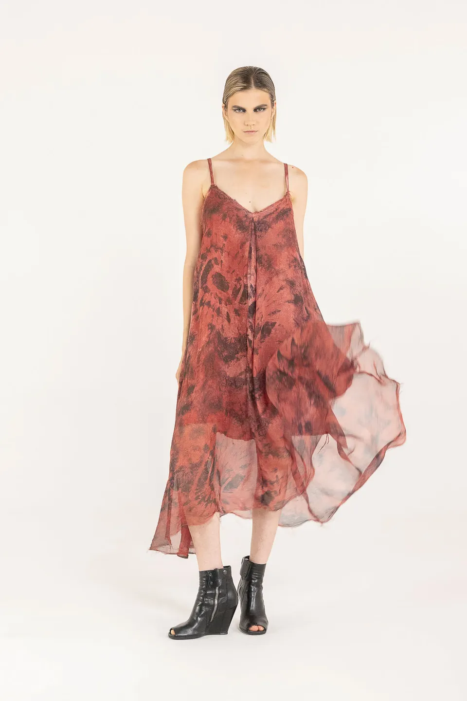 Sanctamuerte Abiti Sottoveste Unterkleid Viskose Seide Batik