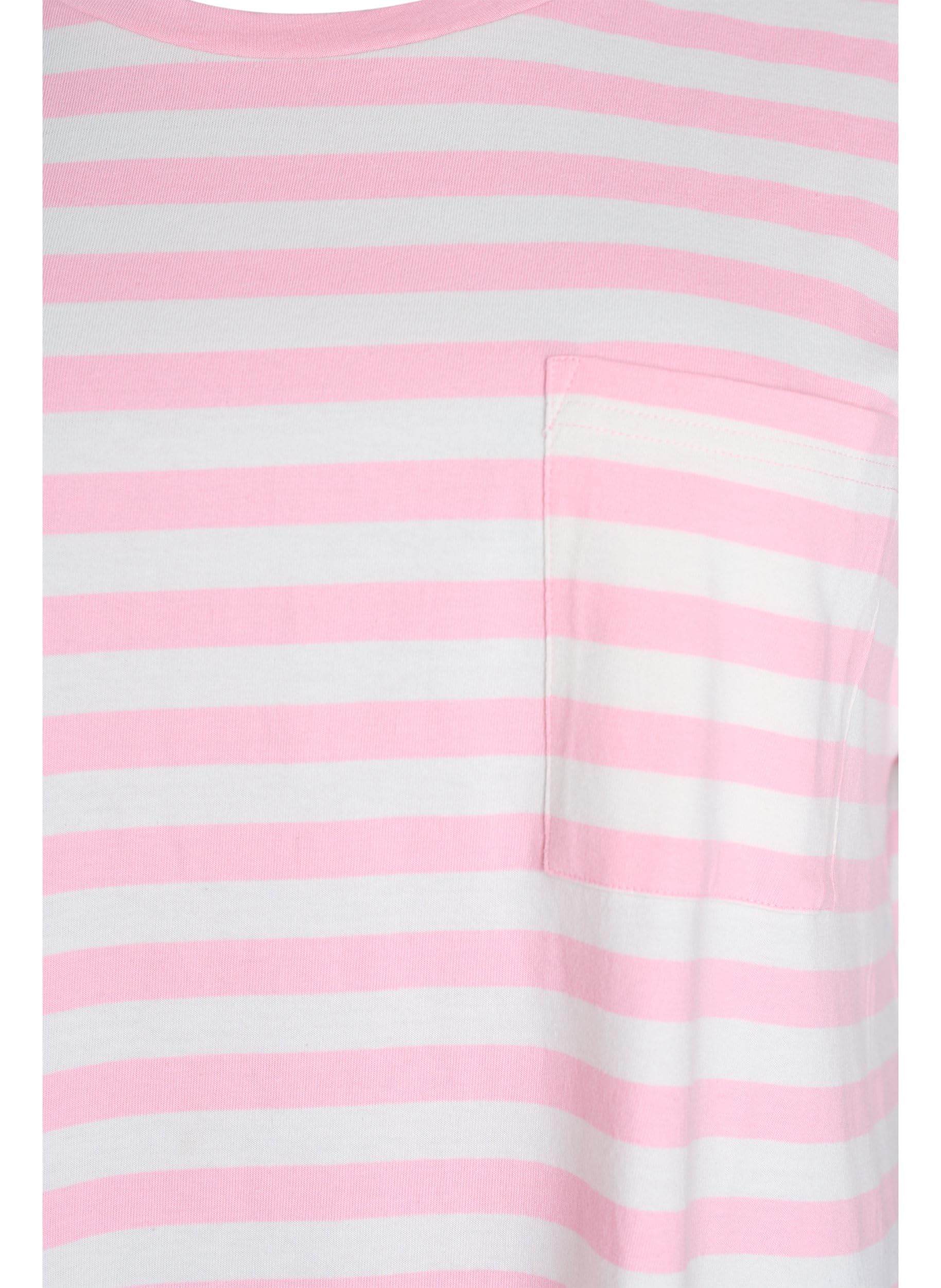 Zizzi Nachtshirt Streifen Damen Bio-Baumwolle Nachthemd