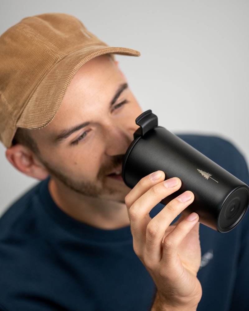 NIKIN TreeMug ToGo Thermobecher Schwarz 350ml Doppelwand