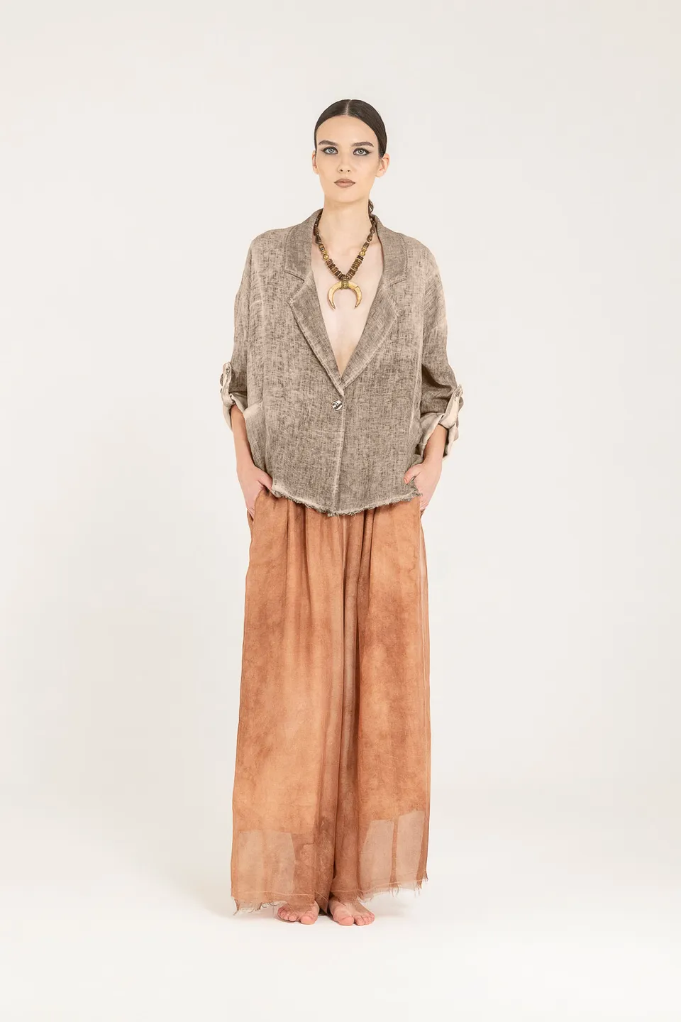 Sanctamuerte Capispalla Blazer Over Blazer Leinen Boxy