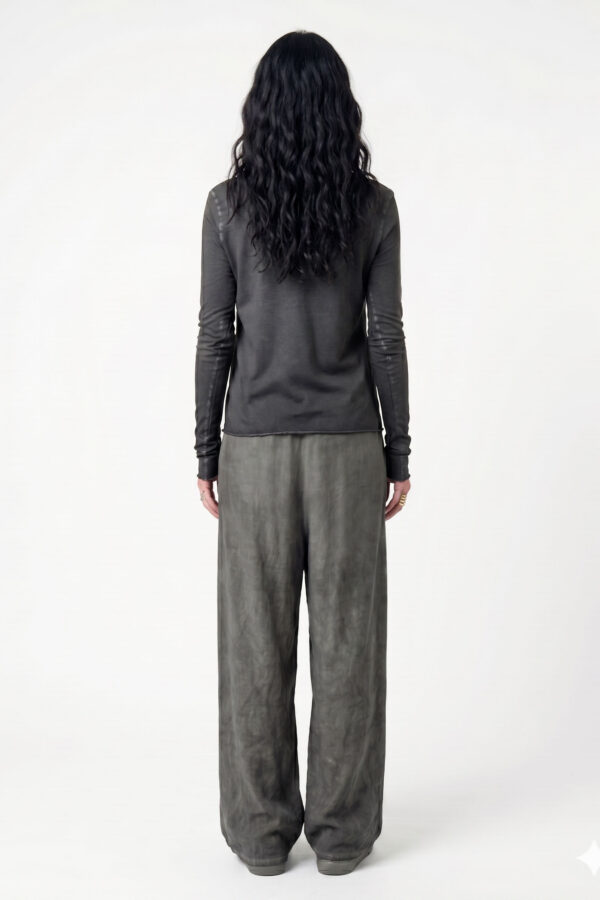 Sanctamuerte T-Shirt Manica Lunga Langarmshirt Crop Baumwolle
