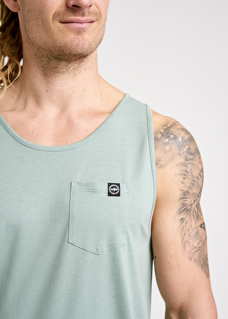 Wijld Tank Top Herren Green Bay Grün Brusttasche