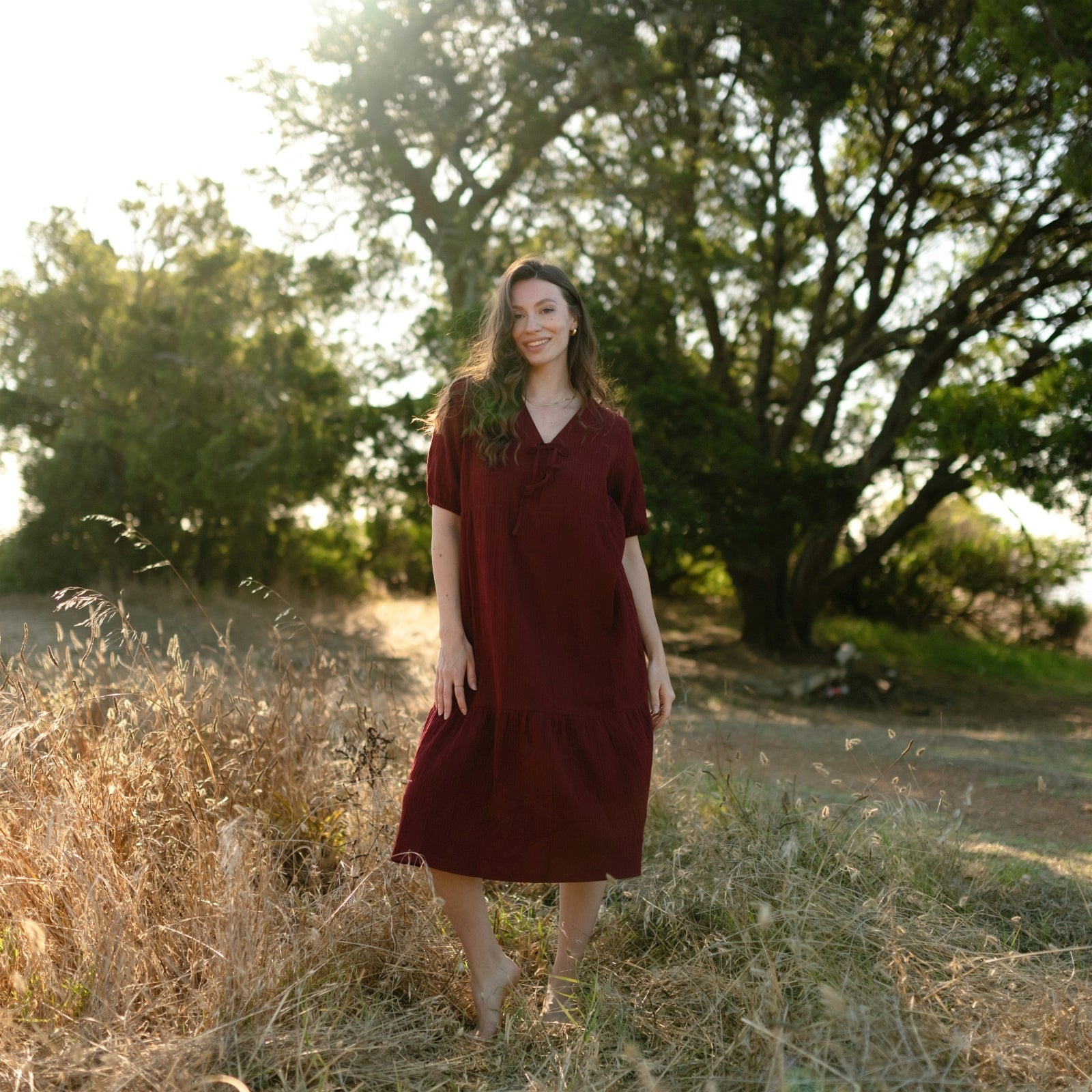 Nordlicht Silva Kleid Volant Bio-Baumwolle V-Ausschnitt