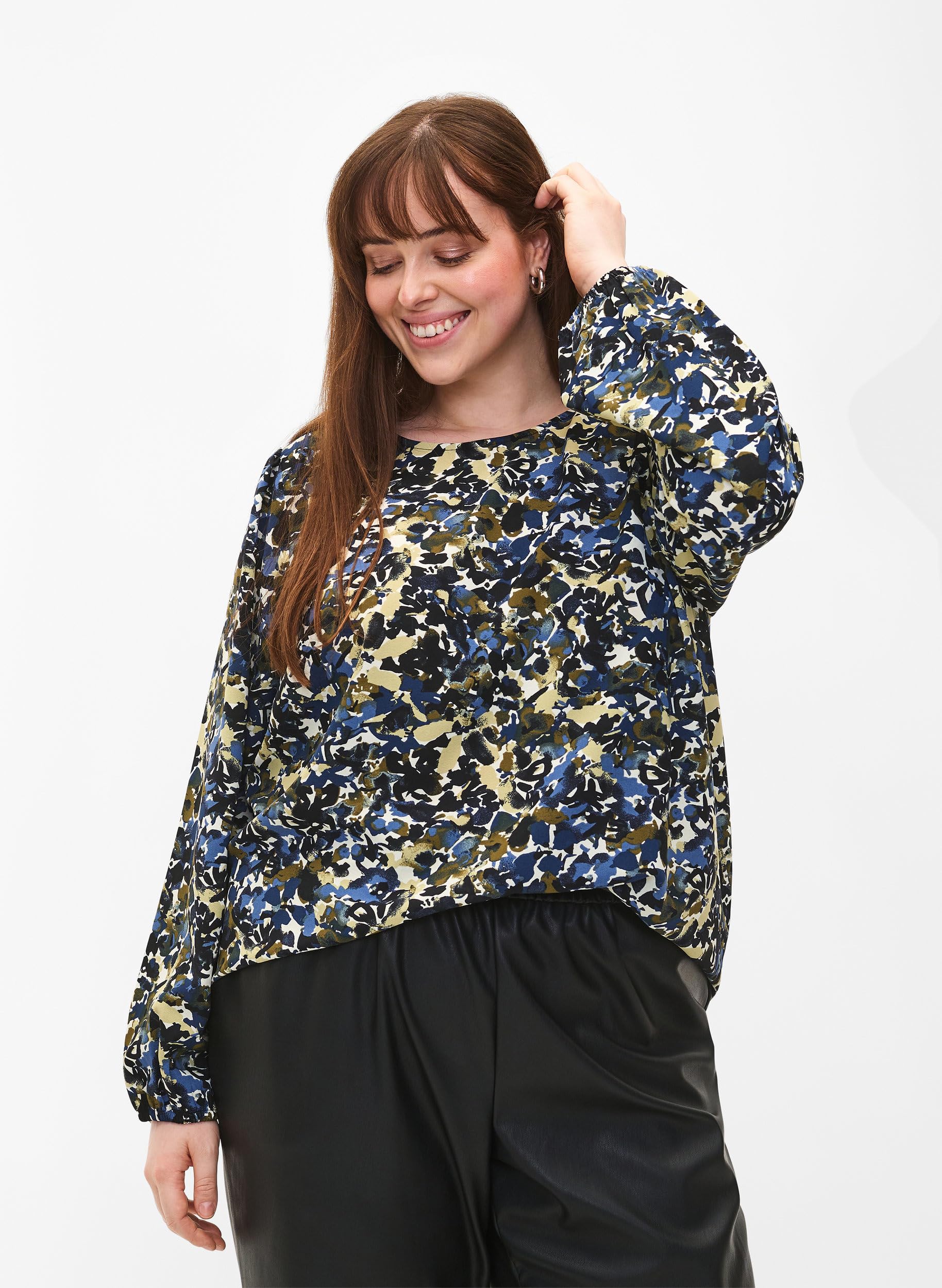 Zizzi Blouses & Shirts Bluse Puffärmel Rundhals locker