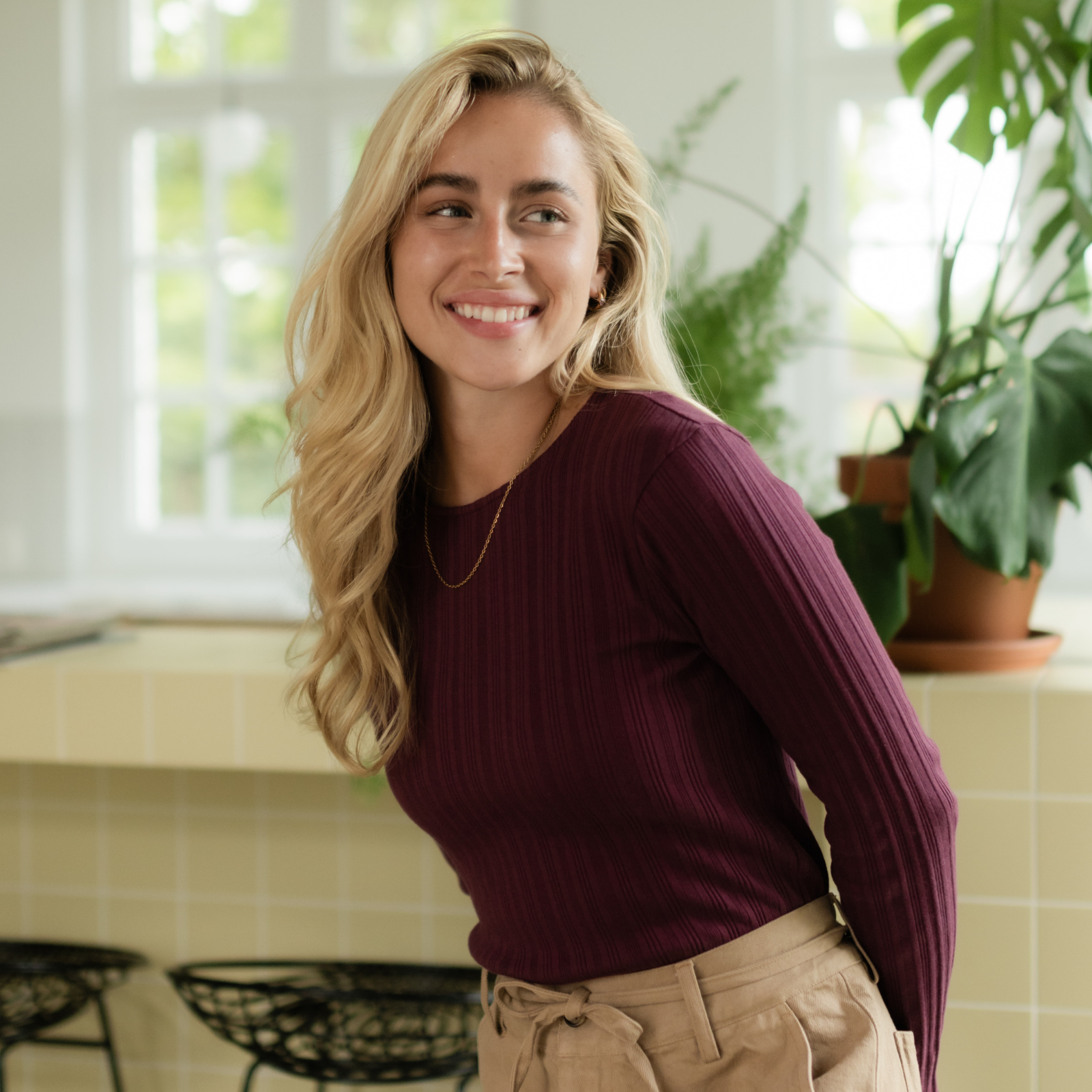 NORDLICHT Maja Langarmshirt Cherry Bio-Baumwolle