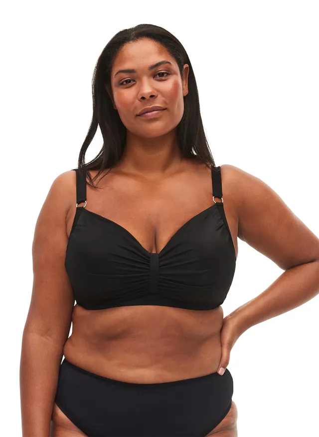 Swim by Zizzi Bikini-BH Bügel Drapierung Gr 42 Schwarz
