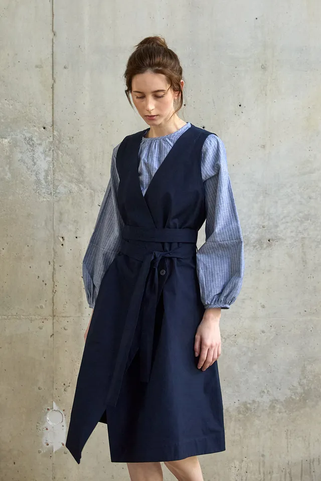 Christiane Strobel SASHA Wickelkleid Bio-Baumwolle Midi Größe S