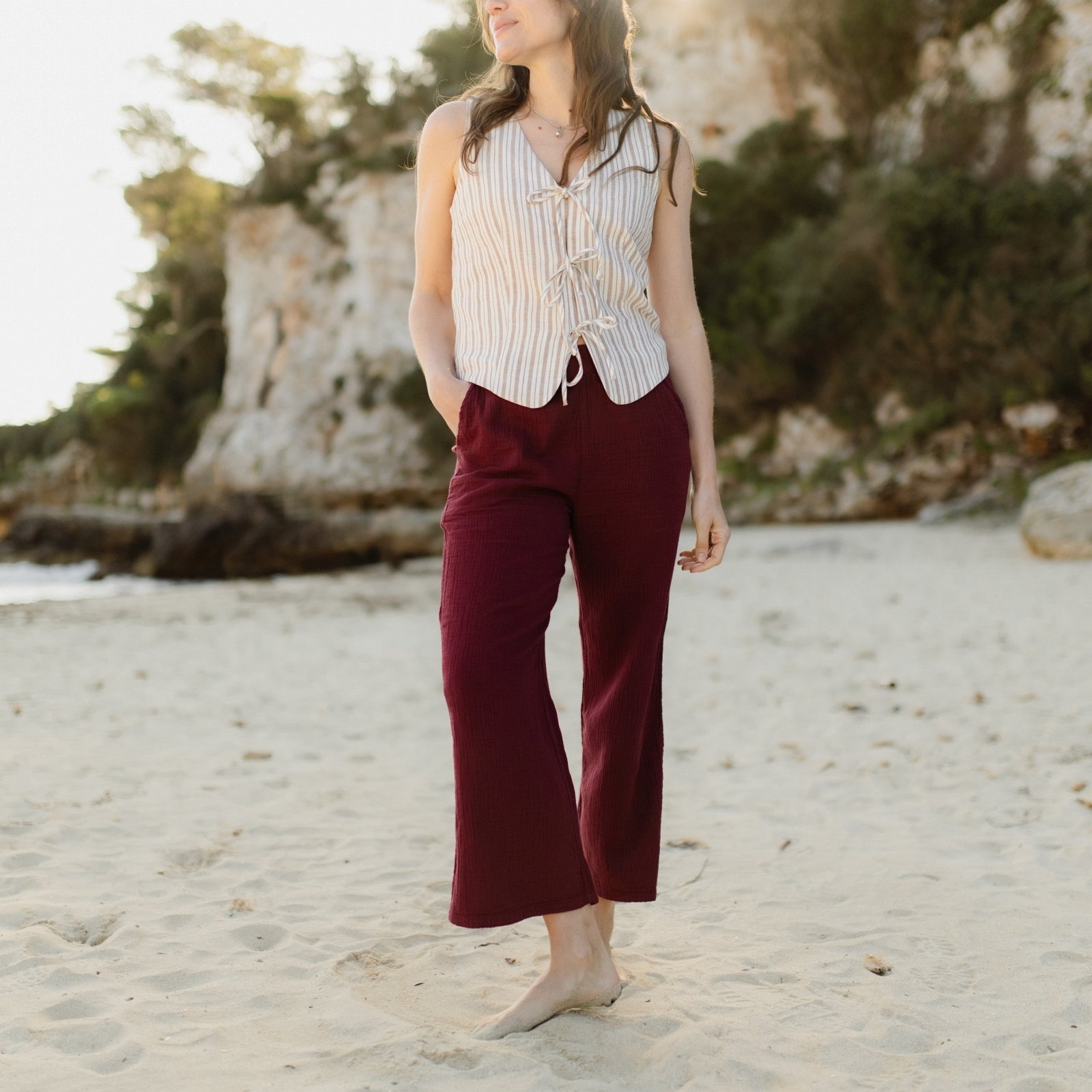 Nordlicht Leja Musselin Hose Damen locker Bio-Baumwolle