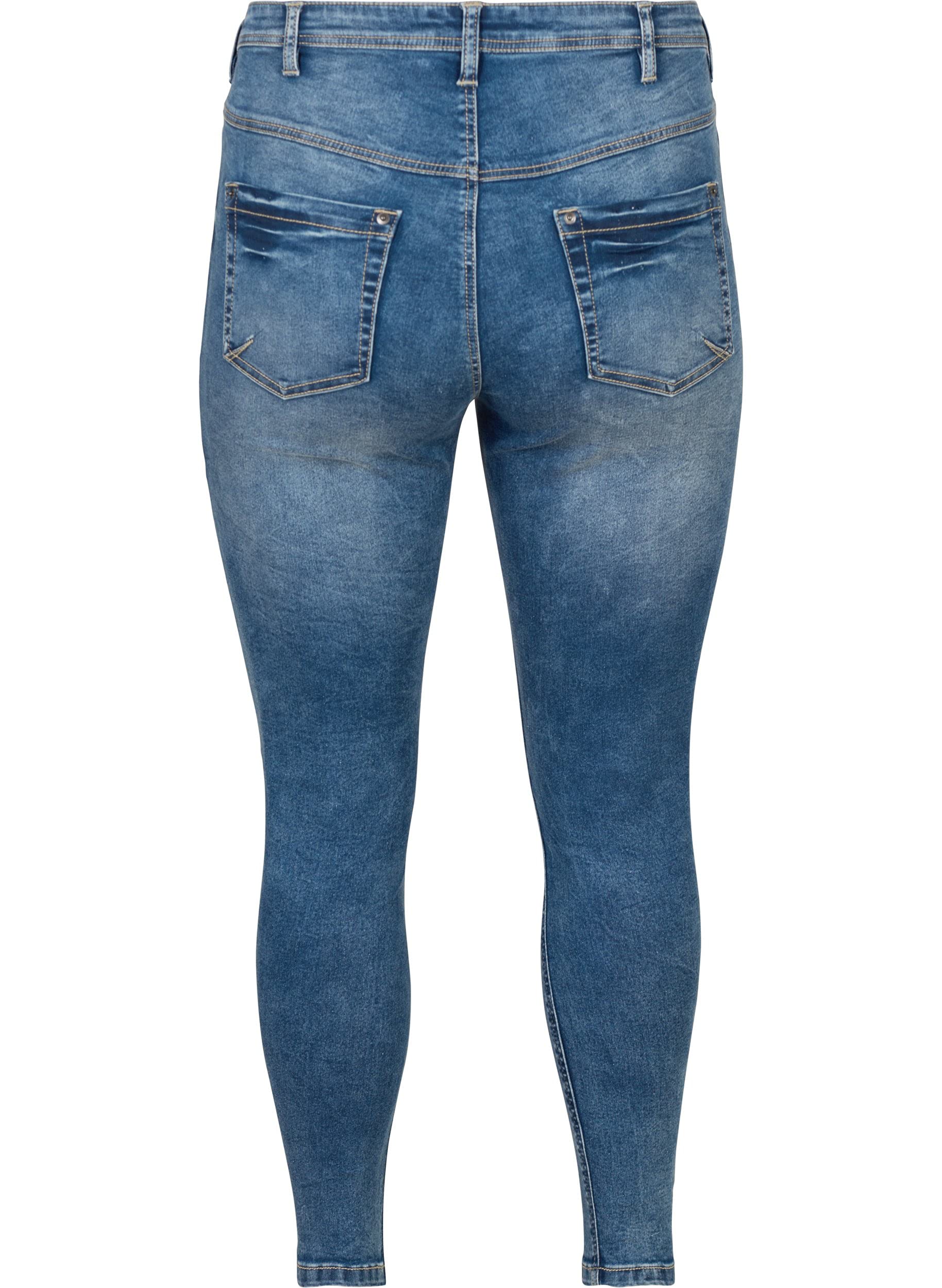 Zizzi Amy Cropped Jeans Blue Denim 7/8 Reiverschluss