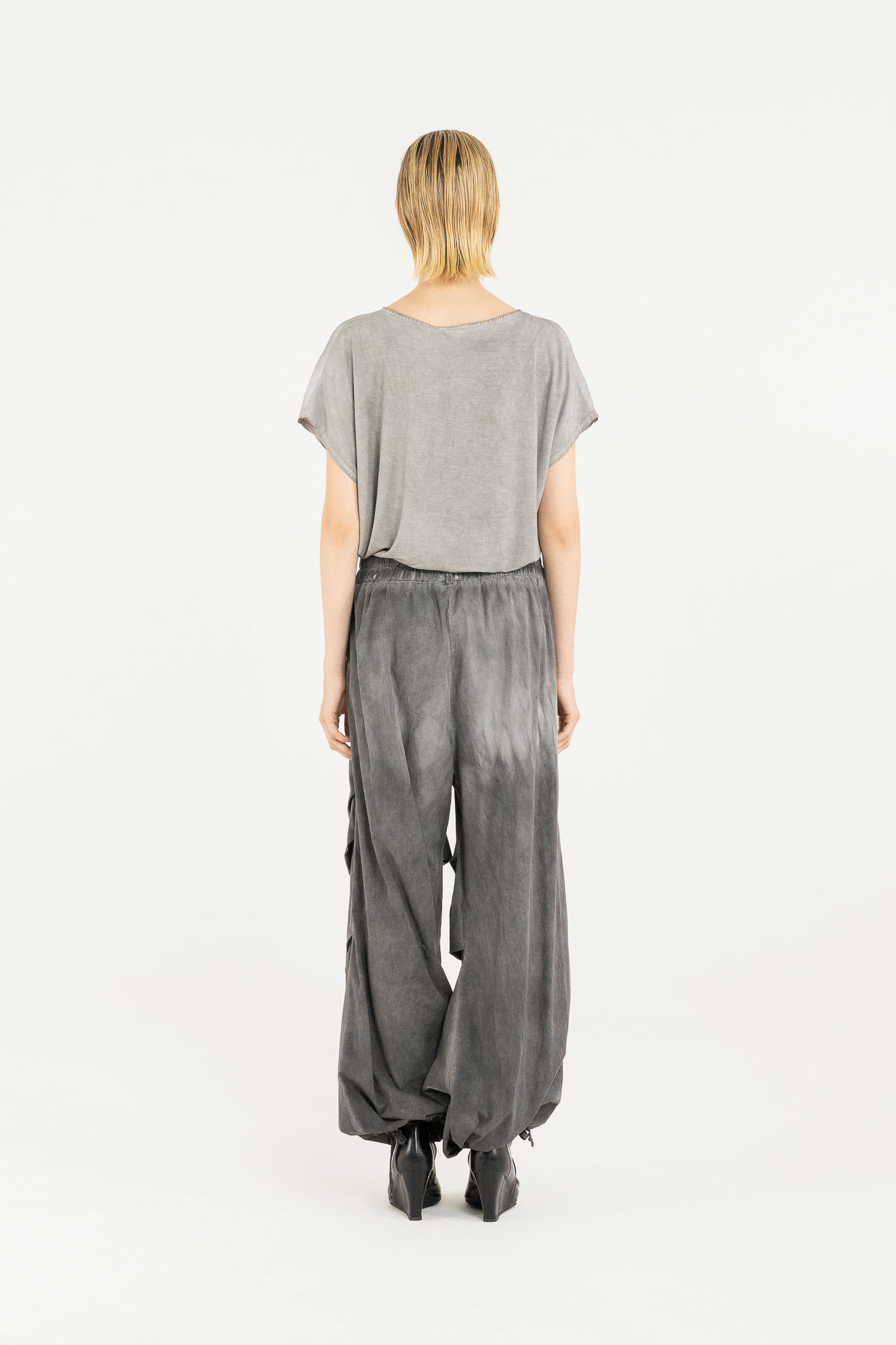 Sanctamuerte Pantaloni Pantalone Ampio Hose Baumwollpopeline Weit