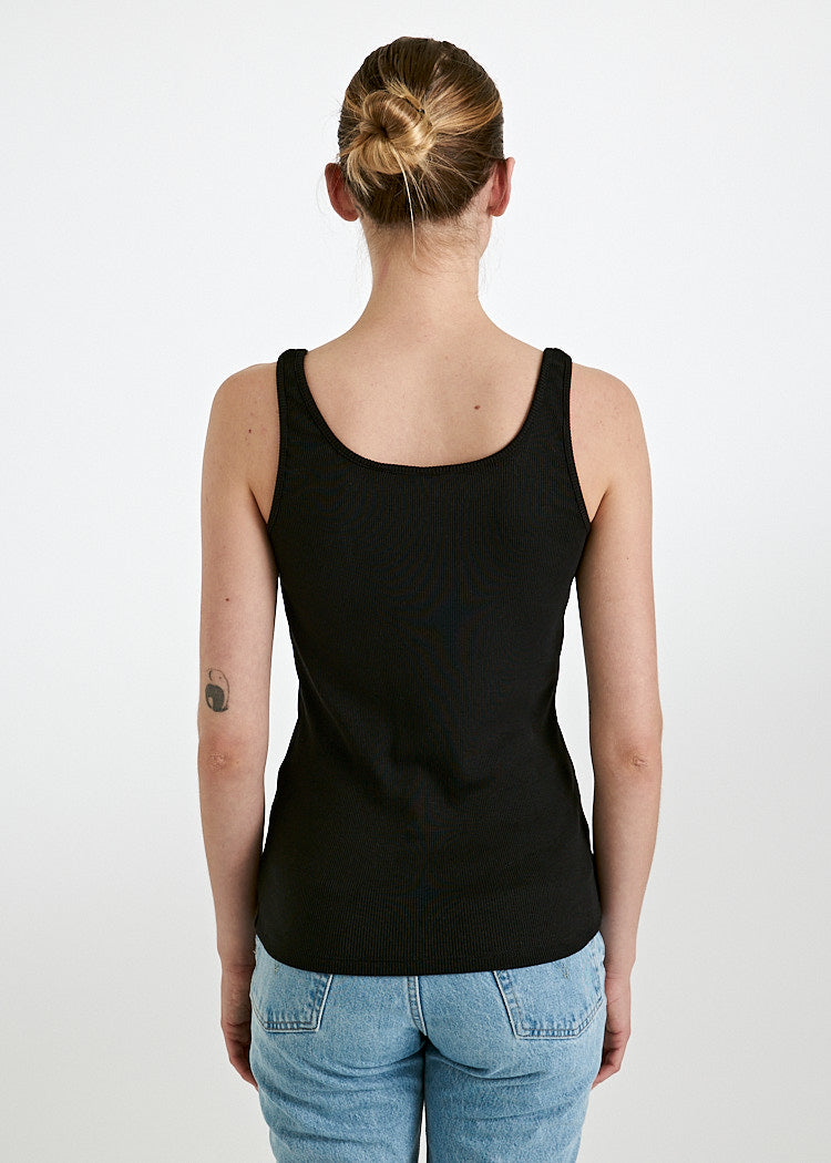 Wijld Sandra Ripp Tank Top Damen Schwarz Basic