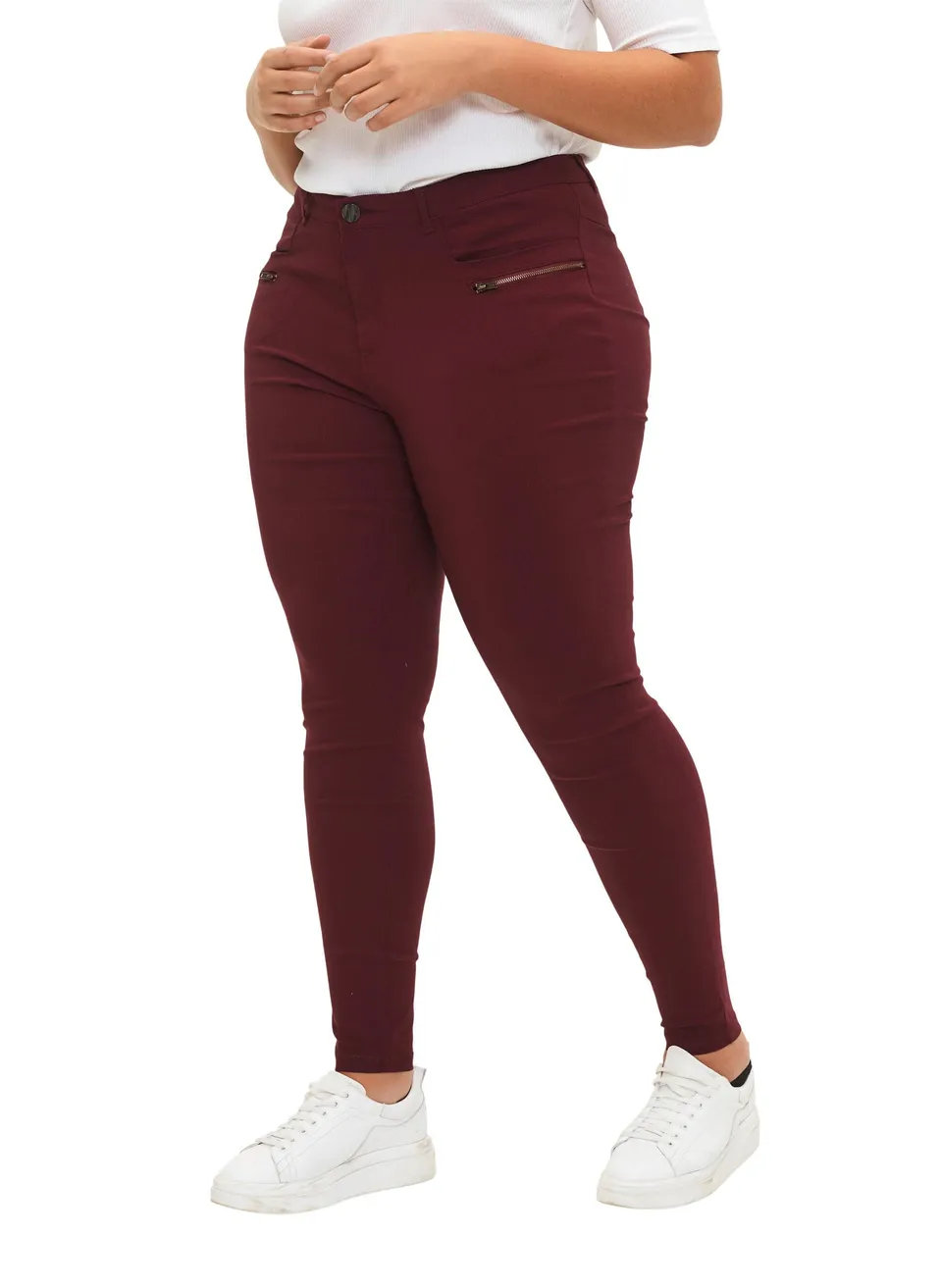 Zizzi Enganliegende Hose Viskosemischung Stretch