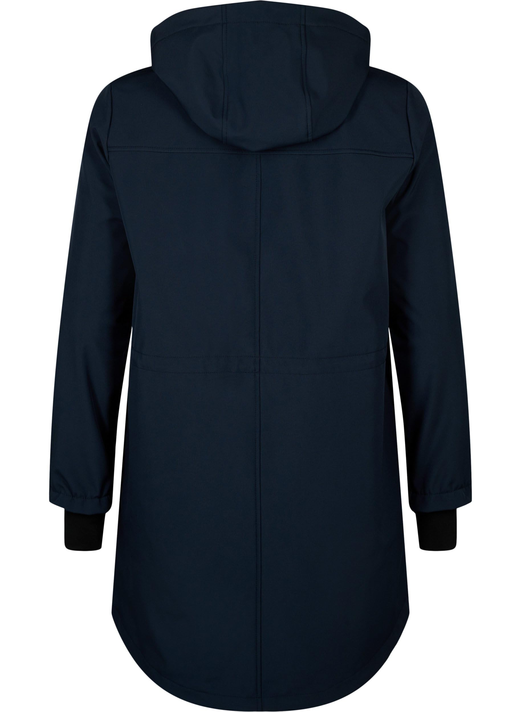 Zizzi Softshelljacke Lang Kapuze Fleece Winddicht 10.000 mm