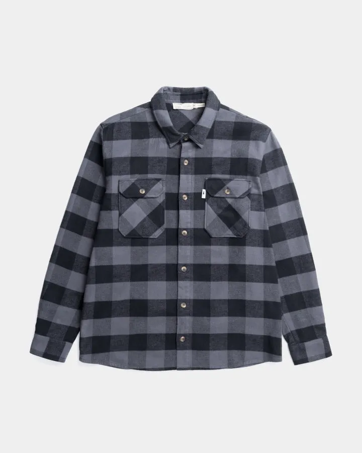 NIKIN TreePlanter Overshirt Check Anthracite-Black Flanell