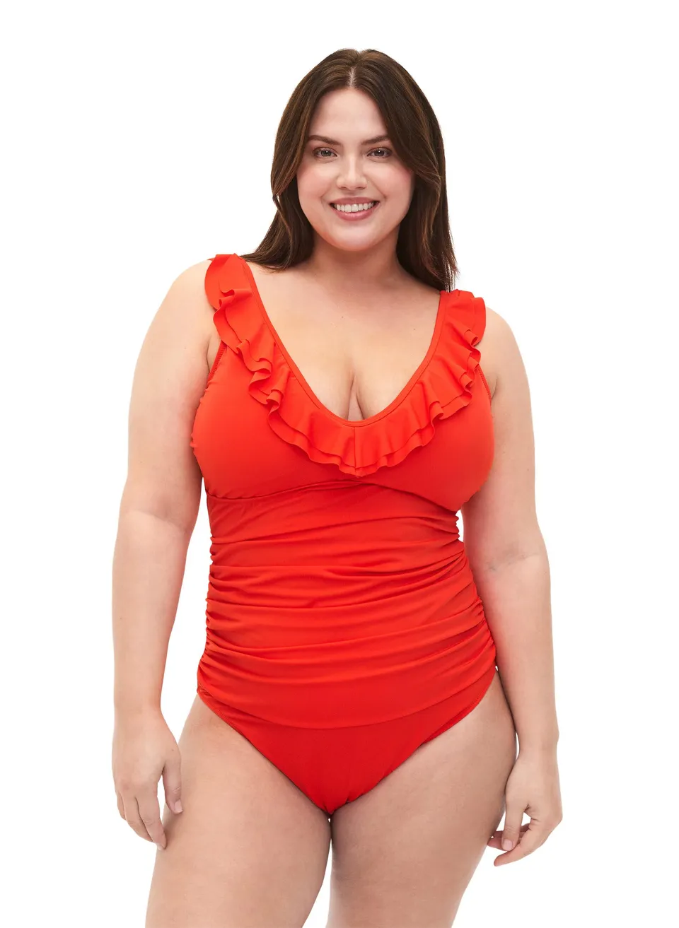 Zizzi Swim Badeanzug Rüschen Grenadine 48 große Größen