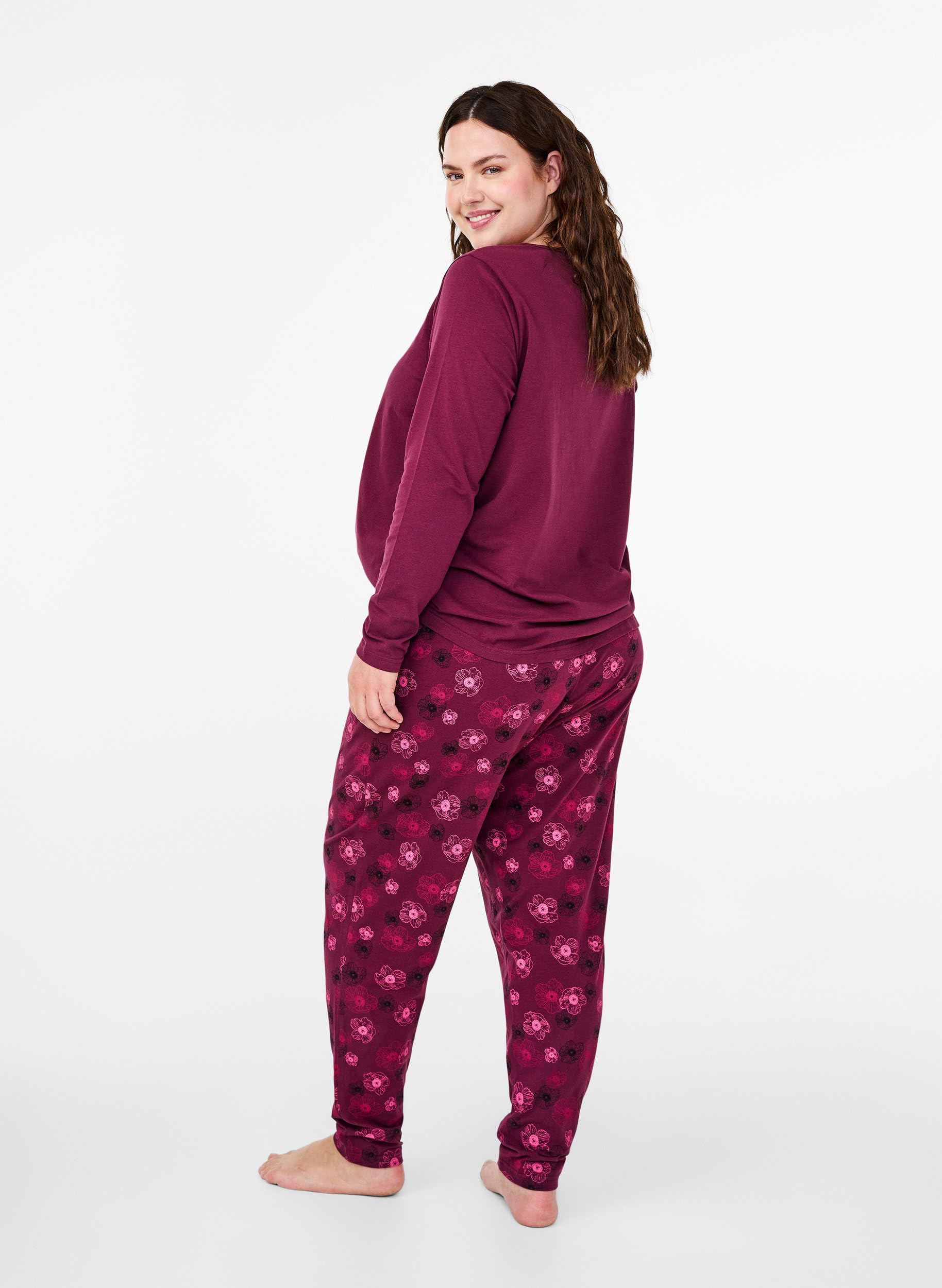 Zizzi Nightwear Schlafhose Baumwolle Druck Große Größen
