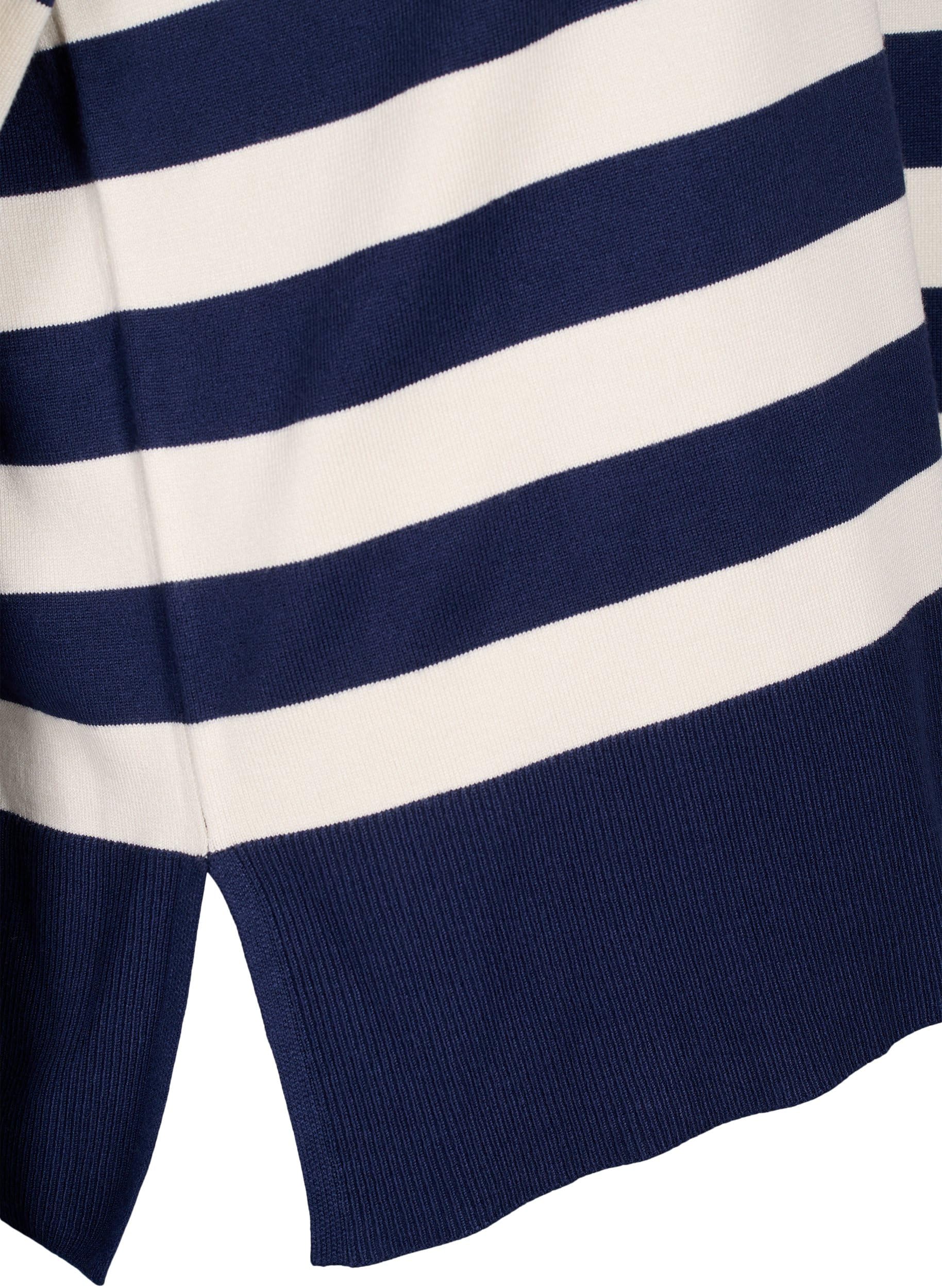 Zizzi Knitwear Pullover Viskose Streifen 3/4-Arm