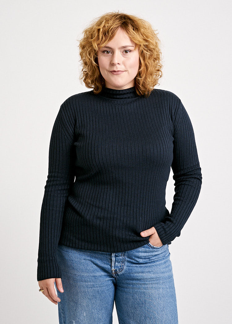 Wijld Rollkragen Strickpullover Carbon Damen Lyocell