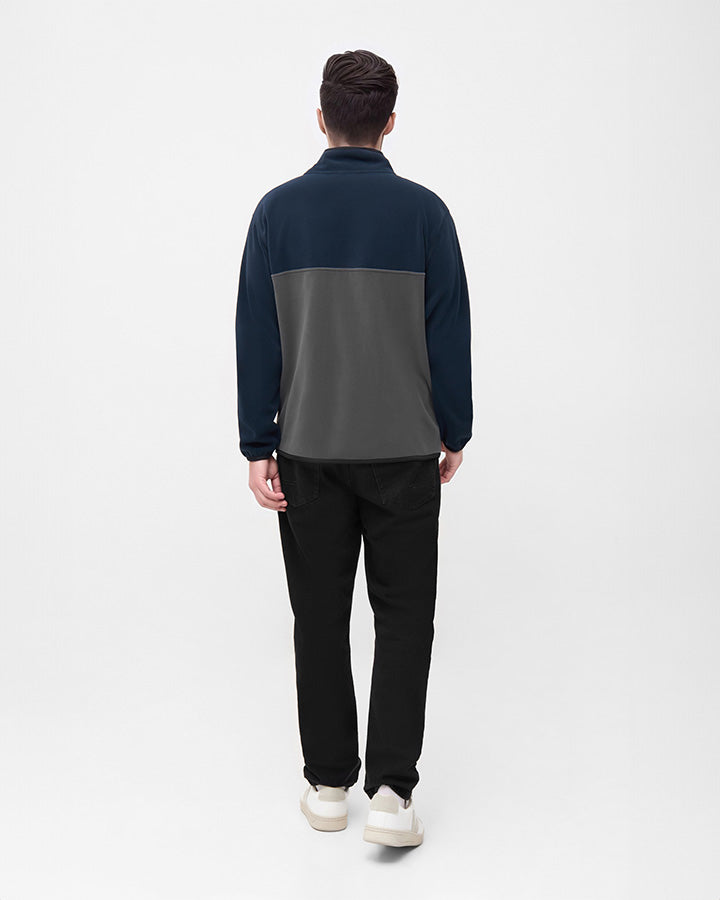 NIKIN TreeFleece Quarter Zip Colorblock Fleecepullover Navy