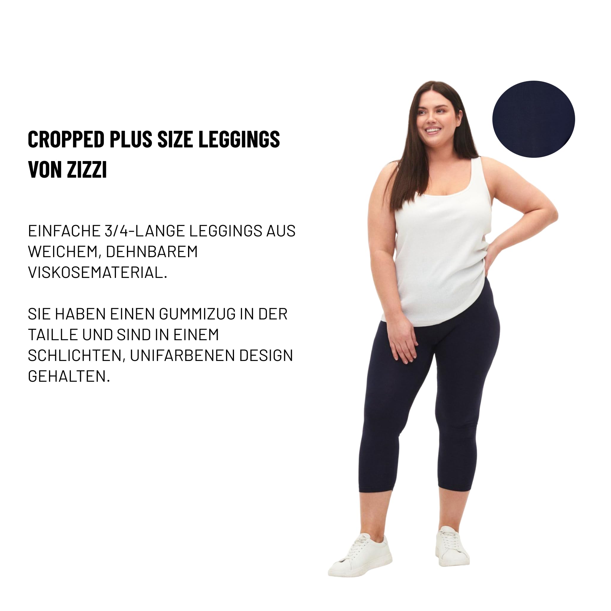 Zizzi Leggings Capri 3/4 Damen Viskose 50-52 Basic